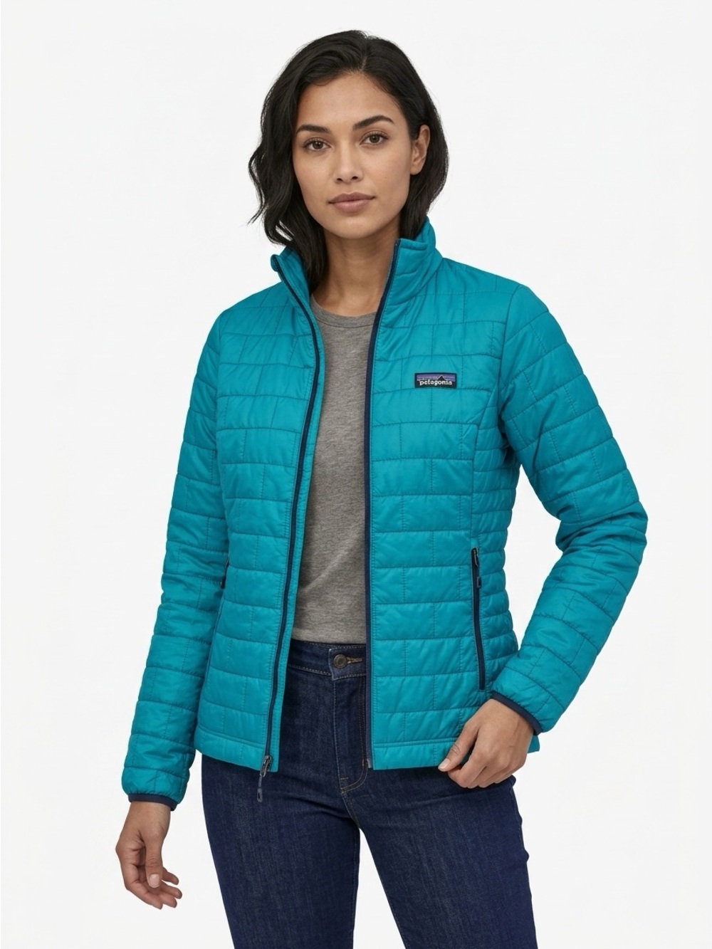 Patagonia Women's Nano Puff Jacket STY84217 Full Zip Quilted Teal XS